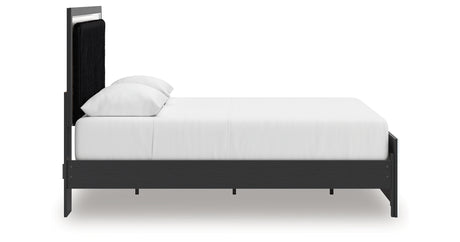 Zuraleus Black Queen Upholstered Platform Bed from Ashley Furniture - Luna Furniture