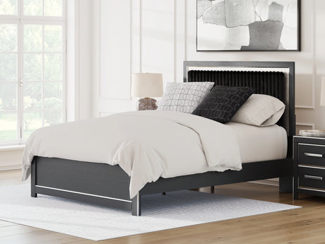 Zuraleus Black Queen Upholstered Platform Bed from Ashley Furniture - Luna Furniture