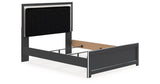 Zuraleus Black Queen Upholstered Panel Bed from Ashley Furniture - Luna Furniture