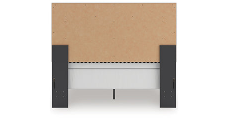 Zuraleus Black Queen Upholstered Panel Bed from Ashley Furniture - Luna Furniture