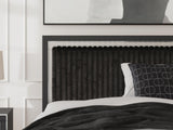 Zuraleus Black Queen Upholstered Panel Bed from Ashley Furniture - Luna Furniture