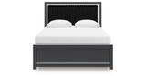 Zuraleus Black Queen Upholstered Panel Bed from Ashley Furniture - Luna Furniture