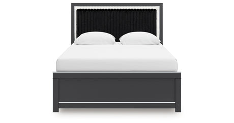 Zuraleus Black Queen Upholstered Panel Bed from Ashley Furniture - Luna Furniture