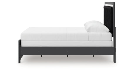 Zuraleus Black Queen Upholstered Panel Bed from Ashley Furniture - Luna Furniture
