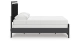 Zuraleus Black Queen Upholstered Panel Bed from Ashley Furniture - Luna Furniture