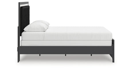 Zuraleus Black Queen Upholstered Panel Bed from Ashley Furniture - Luna Furniture