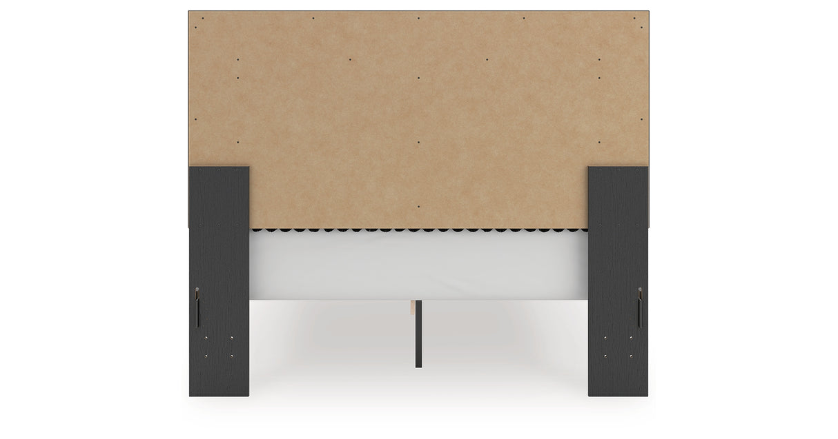 Zuraleus Black Queen Upholstered Panel Storage Bed from Ashley Furniture - Luna Furniture