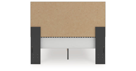Zuraleus Black Queen Upholstered Panel Storage Bed from Ashley - Luna Furniture