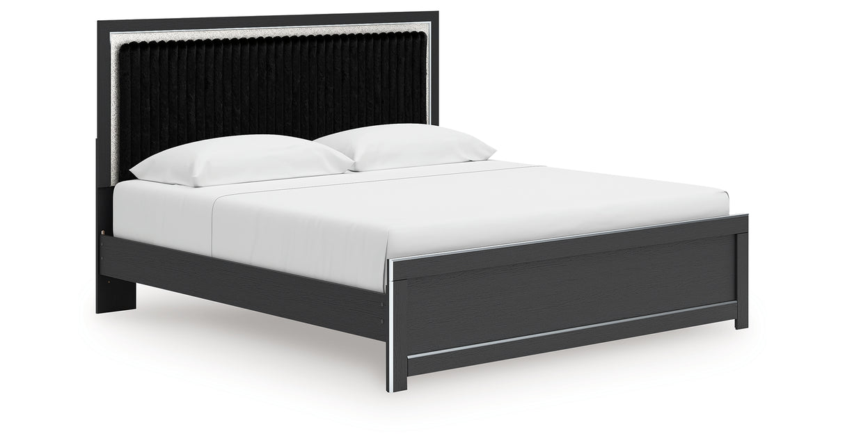 Zuraleus Black King Upholstered Platform Bed from Ashley Furniture - Luna Furniture