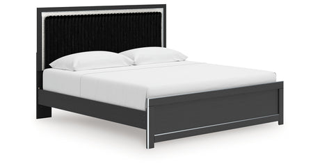 Zuraleus Black King Upholstered Platform Bed from Ashley Furniture - Luna Furniture
