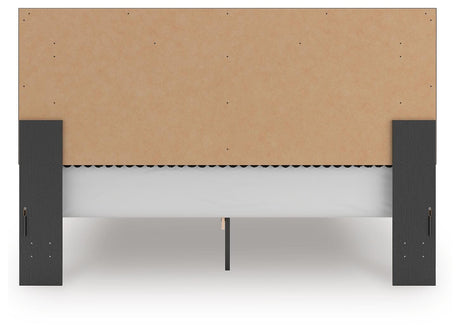 Zuraleus Black King Upholstered Platform Bed from Ashley Furniture - Luna Furniture