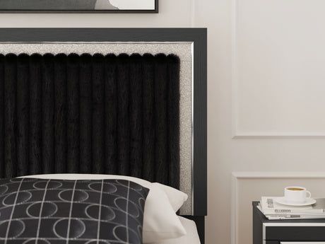 Zuraleus Black King Upholstered Platform Bed from Ashley Furniture - Luna Furniture