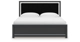 Zuraleus Black King Upholstered Platform Bed from Ashley Furniture - Luna Furniture
