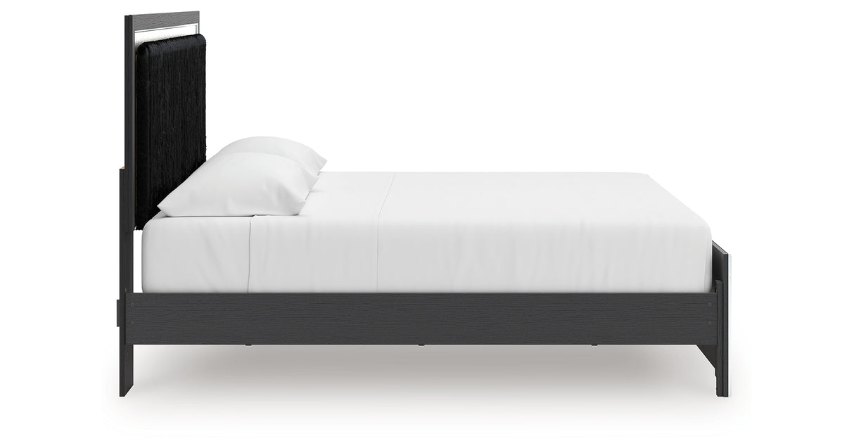 Zuraleus Black King Upholstered Platform Bed from Ashley Furniture - Luna Furniture