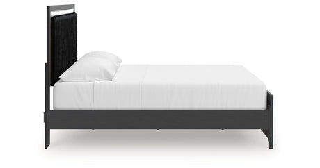 Zuraleus Black King Upholstered Platform Bed from Ashley Furniture - Luna Furniture