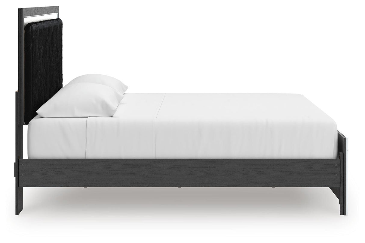 Zuraleus Black King Upholstered Platform Bed from Ashley Furniture - Luna Furniture