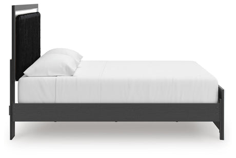 Zuraleus Black King Upholstered Platform Bed from Ashley Furniture - Luna Furniture