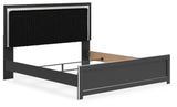 Zuraleus Black King Upholstered Panel Bed from Ashley Furniture - Luna Furniture