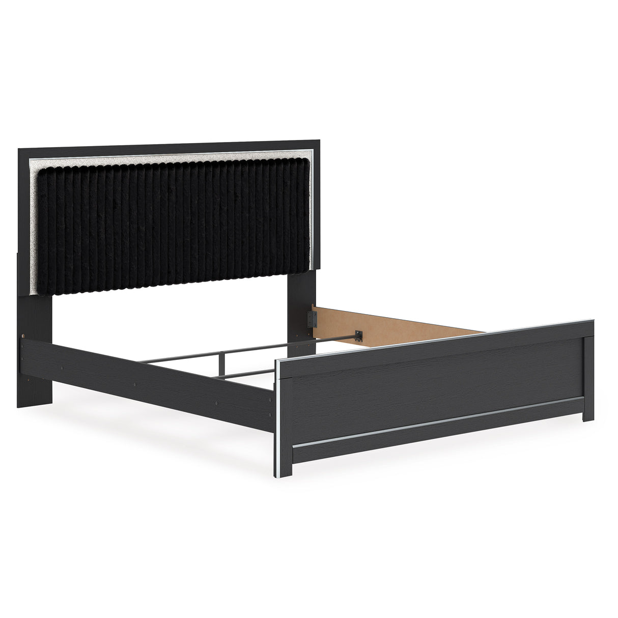Zuraleus Black King Upholstered Panel Bed from Ashley - Luna Furniture
