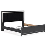 Zuraleus Black King Upholstered Panel Bed from Ashley - Luna Furniture