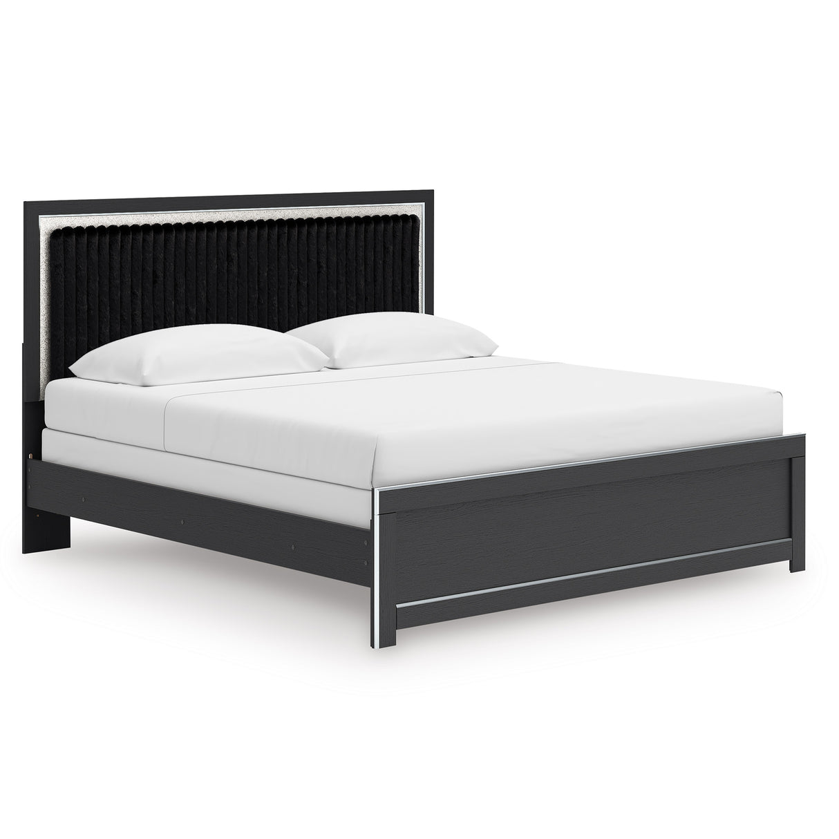 Zuraleus Black King Upholstered Panel Bed from Ashley - Luna Furniture