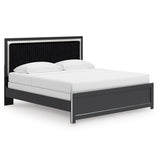 Zuraleus Black King Upholstered Panel Bed from Ashley - Luna Furniture