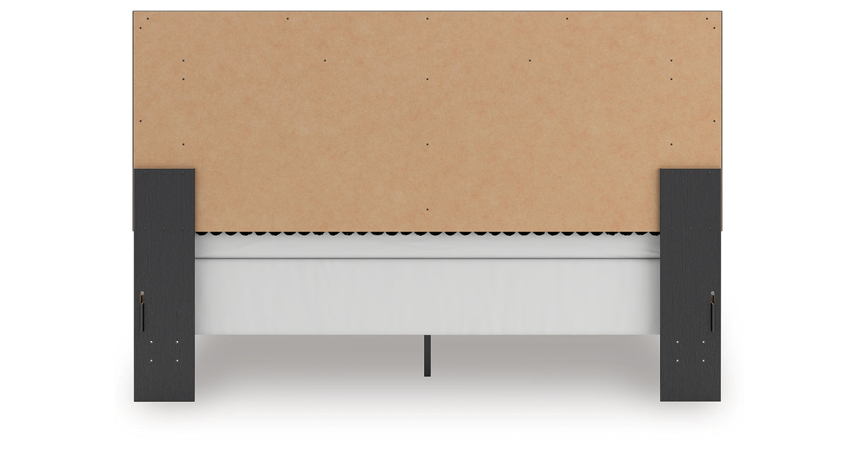 Zuraleus Black King Upholstered Panel Bed from Ashley Furniture - Luna Furniture