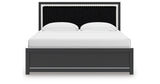 Zuraleus Black King Upholstered Panel Bed from Ashley Furniture - Luna Furniture
