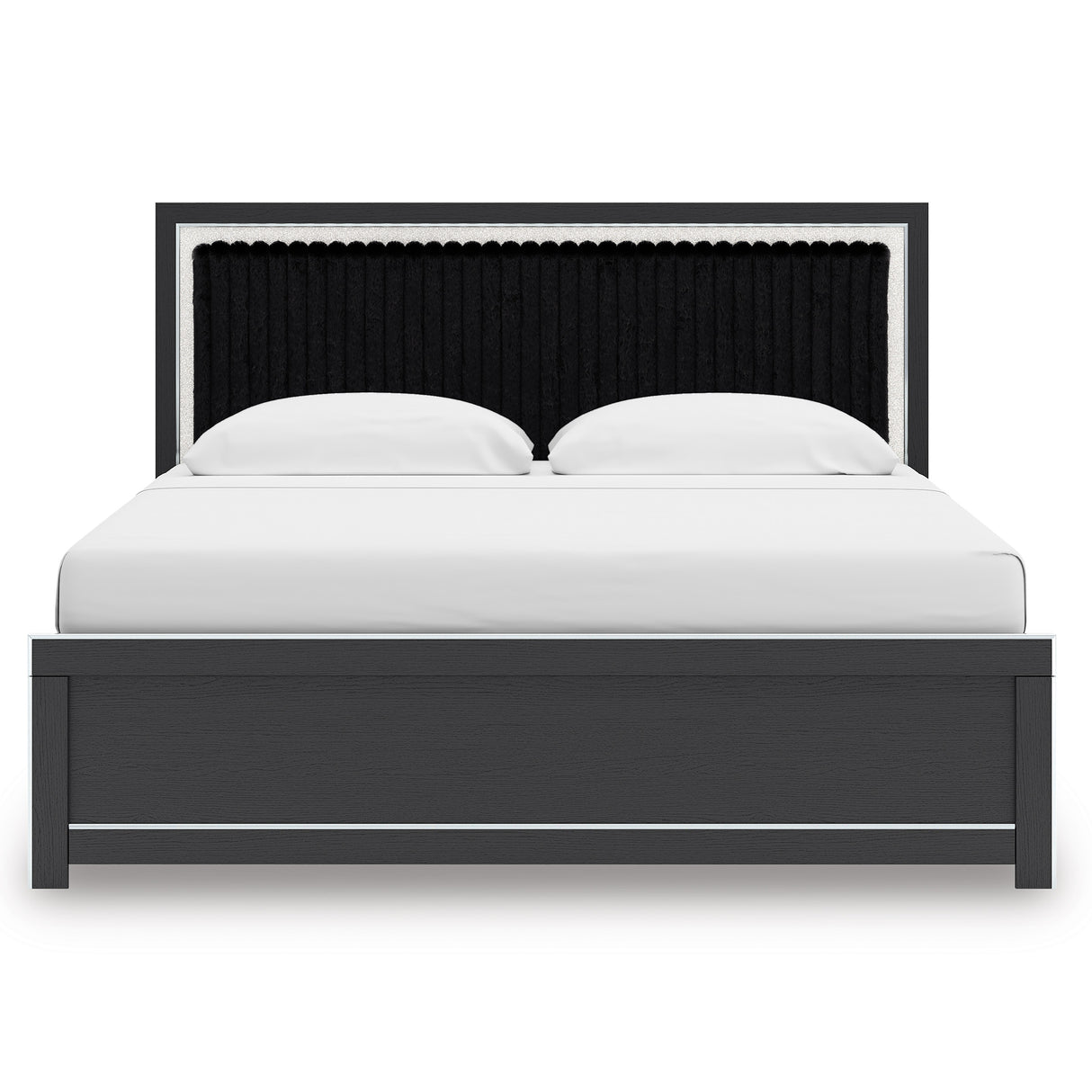 Zuraleus Black King Upholstered Panel Bed from Ashley - Luna Furniture