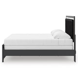 Zuraleus Black King Upholstered Panel Bed from Ashley - Luna Furniture