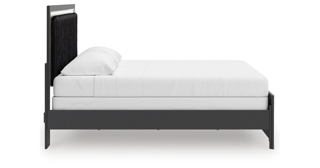 Zuraleus Black King Upholstered Panel Bed from Ashley Furniture - Luna Furniture