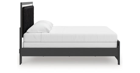 Zuraleus Black King Upholstered Panel Bed from Ashley Furniture - Luna Furniture