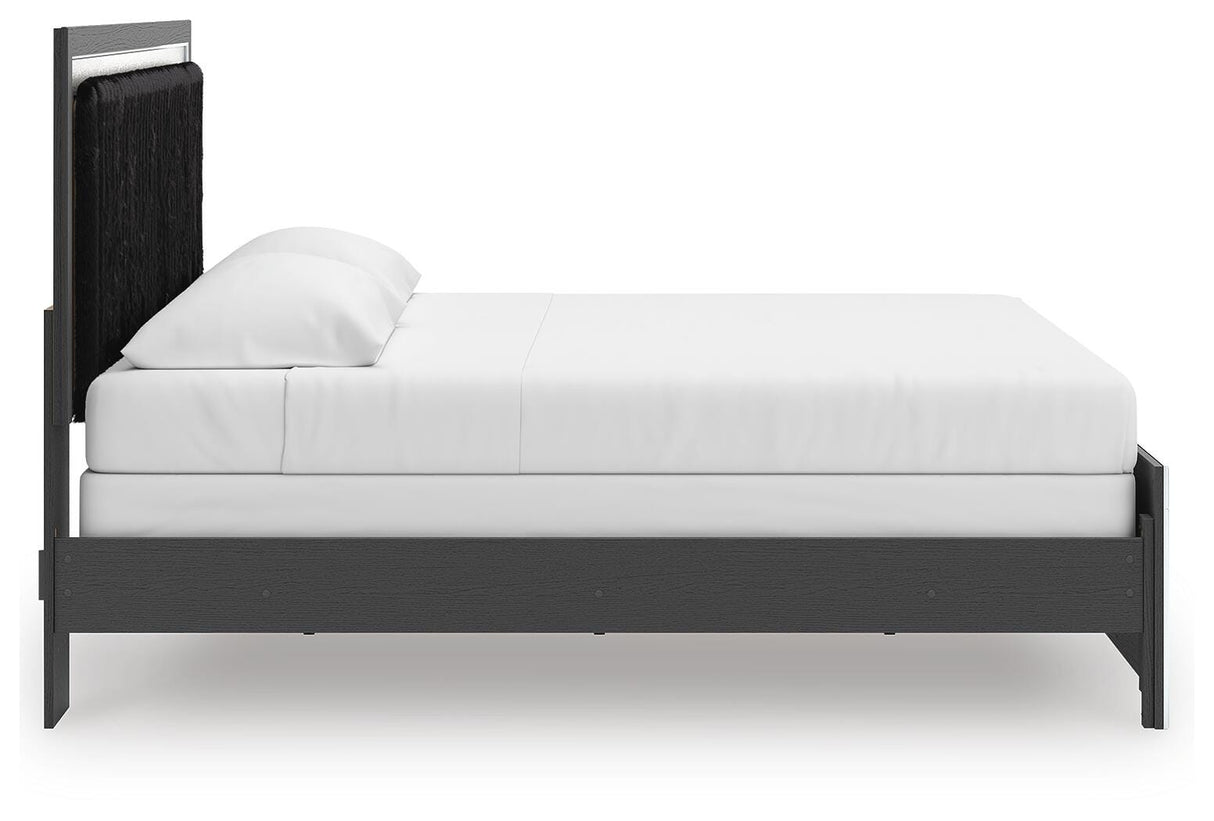 Zuraleus Black King Upholstered Panel Bed from Ashley Furniture - Luna Furniture