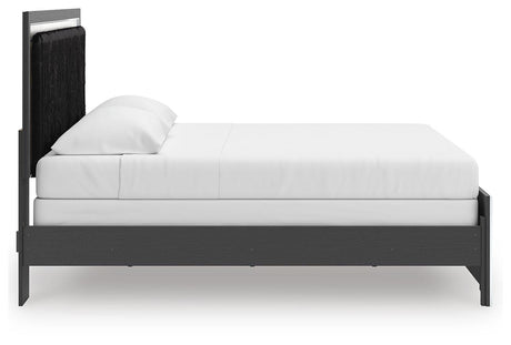 Zuraleus Black King Upholstered Panel Bed from Ashley Furniture - Luna Furniture