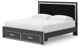 Zuraleus Black King Storage Bed, Dresser, Mirror, Chest and Nightstand from Ashley - Luna Furniture