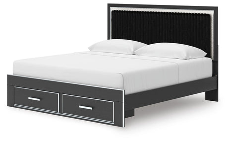 Zuraleus Black King Storage Bed, Dresser, Mirror, Chest and Nightstand from Ashley - Luna Furniture