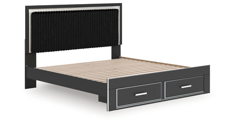 Zuraleus Black King Storage Bed, Dresser, Mirror, Chest and Nightstand from Ashley - Luna Furniture