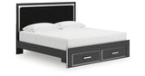 Zuraleus Black King Storage Bed, Dresser, Mirror, Chest and Nightstand from Ashley - Luna Furniture