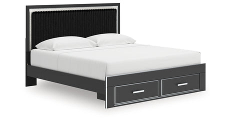 Zuraleus Black King Storage Bed, Dresser, Mirror, Chest and Nightstand from Ashley - Luna Furniture