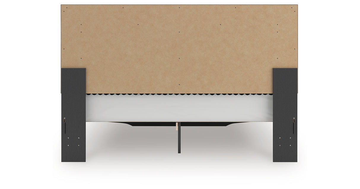 Zuraleus Black King Upholstered Panel Storage Bed from Ashley Furniture - Luna Furniture