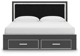 Zuraleus Black King Storage Bed, Dresser, Mirror, Chest and Nightstand from Ashley - Luna Furniture