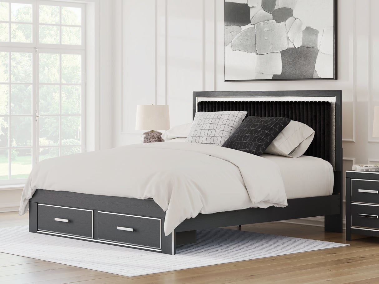 Zuraleus Black King Storage Bed, Dresser, Mirror, Chest and Nightstand from Ashley - Luna Furniture