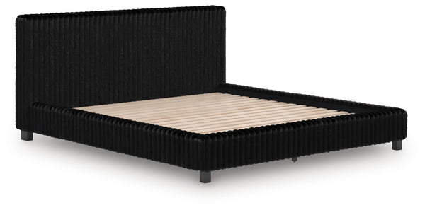 Zuraleus Black California King Upholstered Bed