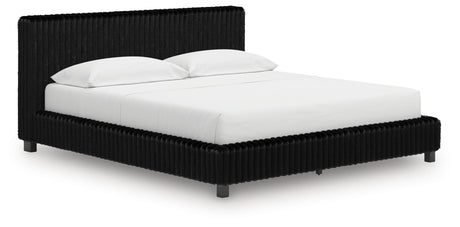 Zuraleus Black California King Upholstered Bed from Ashley Furniture - Luna Furniture