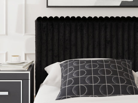 Zuraleus Black California King Upholstered Bed from Ashley Furniture - Luna Furniture