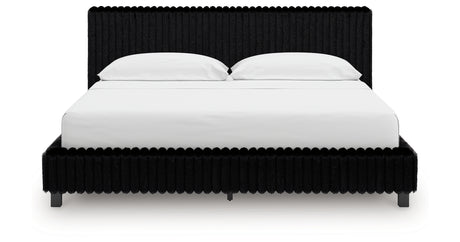 Zuraleus Black California King Upholstered Bed from Ashley Furniture - Luna Furniture