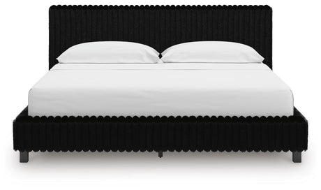 Zuraleus Black California King Upholstered Bed from Ashley Furniture - Luna Furniture