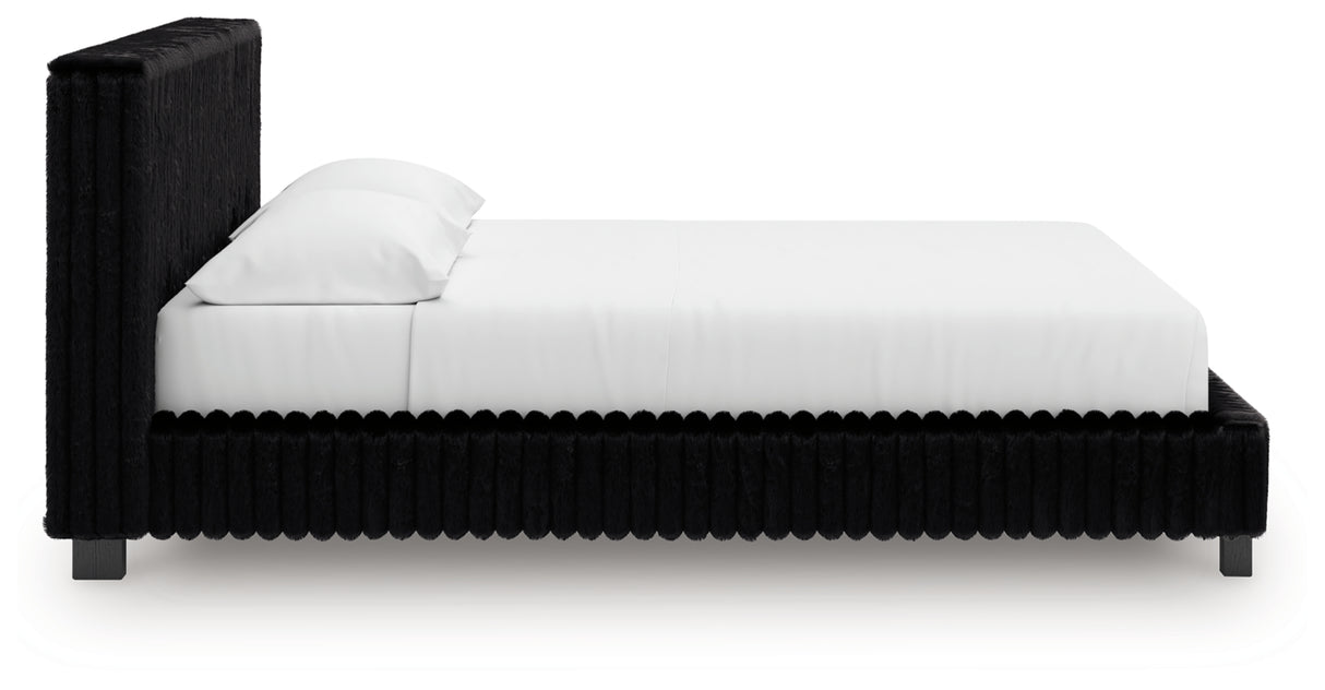 Zuraleus Black California King Upholstered Bed from Ashley Furniture - Luna Furniture
