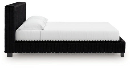 Zuraleus Black California King Upholstered Bed from Ashley Furniture - Luna Furniture