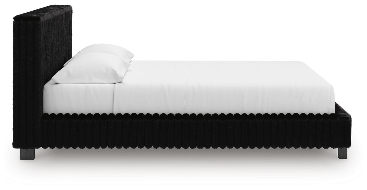 Zuraleus Black California King Upholstered Bed from Ashley Furniture - Luna Furniture